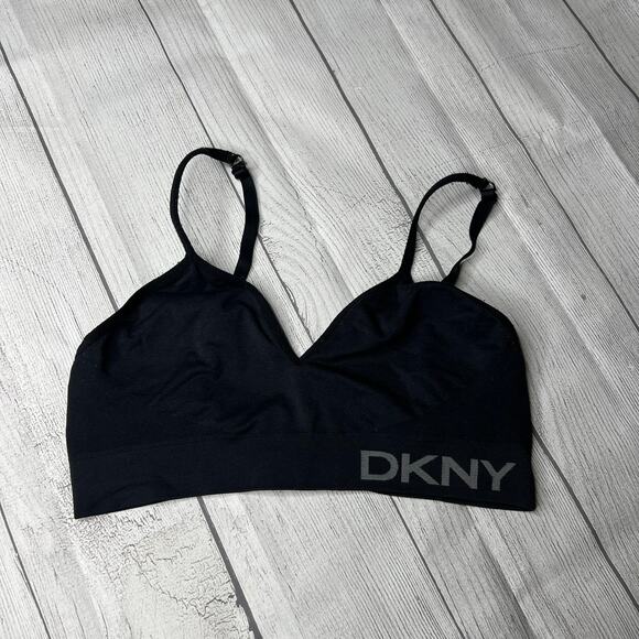 DKNY Black Wireless Seeamless Bralette No Padding Size Medium - Picture 2 of 6